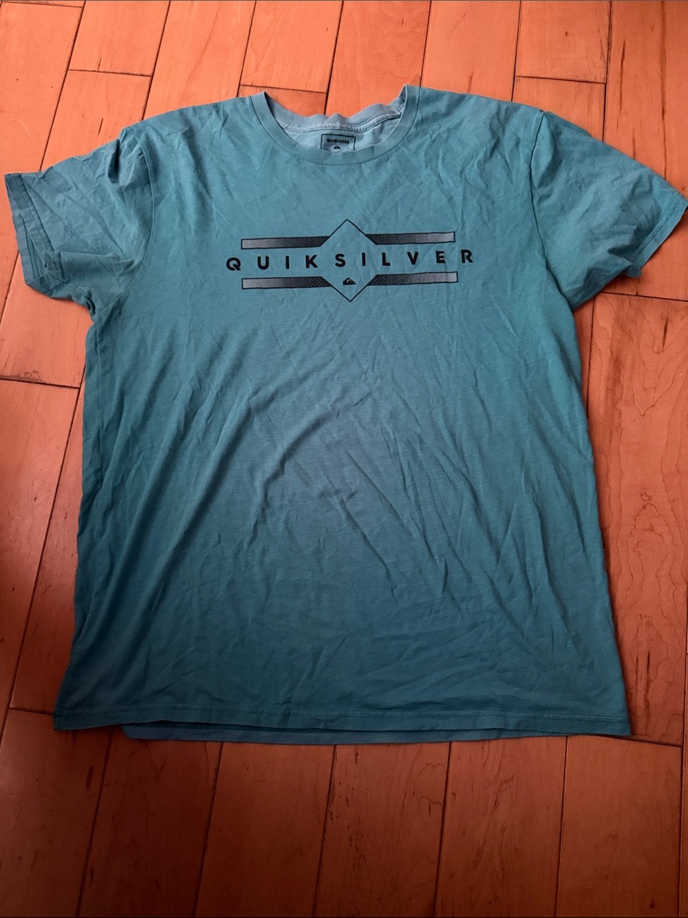 Quiksilver Men’s Teal Graphic Logo Short Sleeve Tee